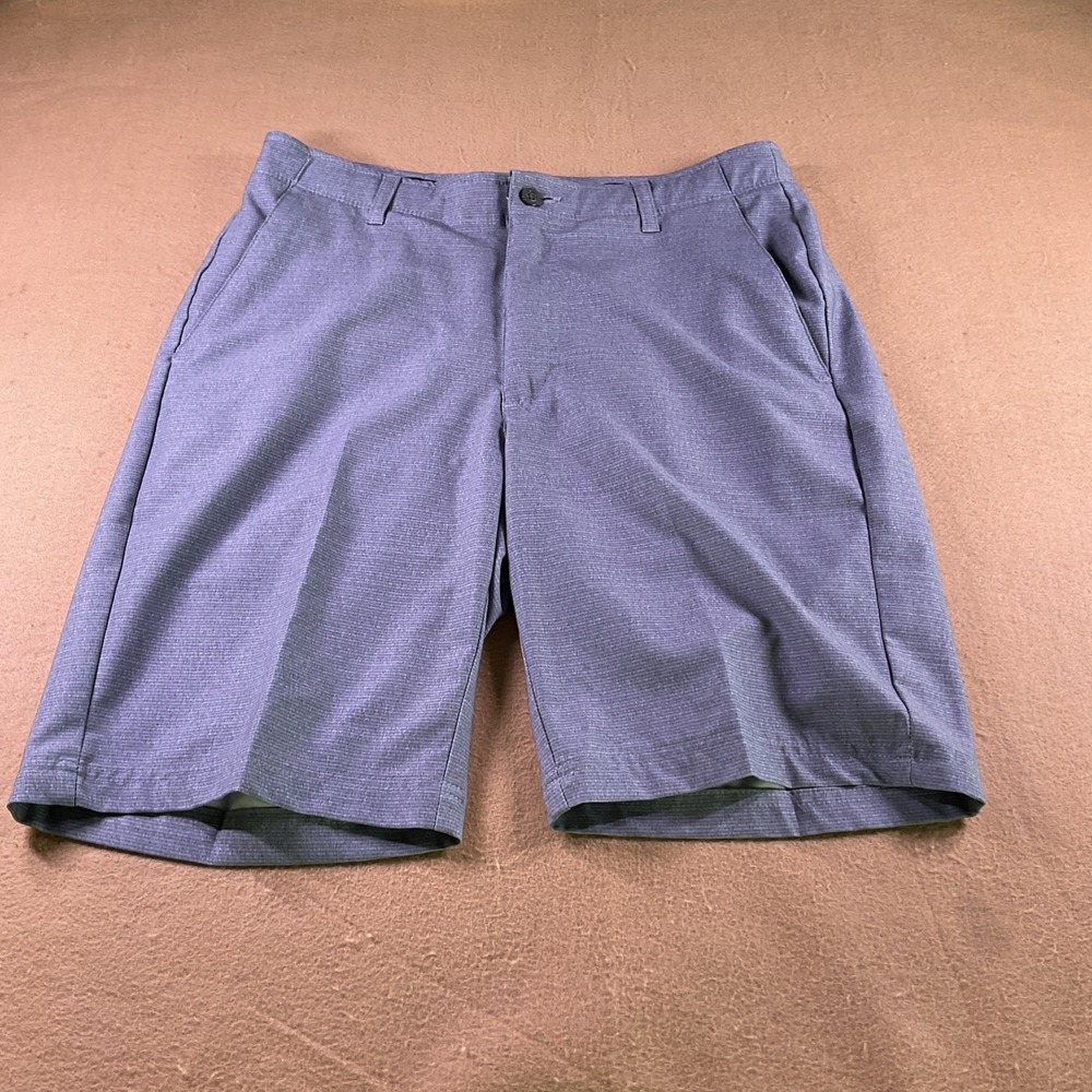 Pebble Beach Mens Performance Golf Shorts Blue Heather Stretch Size 32 1563046